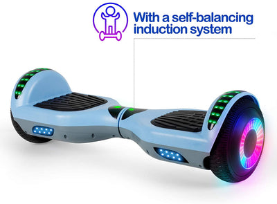 Hoverboard, UL2272 Certified, with Bluetooth and Colorful Lights Self Balancing Scooter (Blue+Grey)