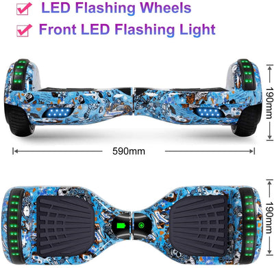 Hoverboard, UL2272 Certified, with Bluetooth and Colorful Lights Self Balancing Scooter - Skull