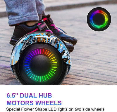 Hoverboard, UL2272 Certified, with Bluetooth and Colorful Lights Self Balancing Scooter - Skull