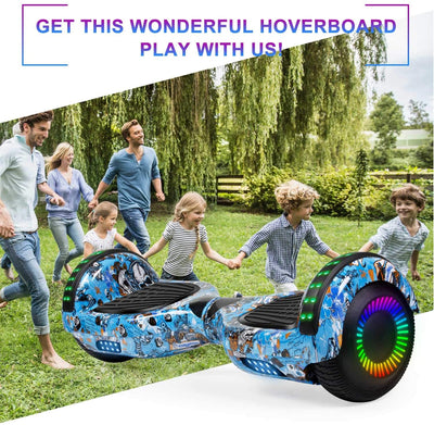 Hoverboard, UL2272 Certified, with Bluetooth and Colorful Lights Self Balancing Scooter - Skull