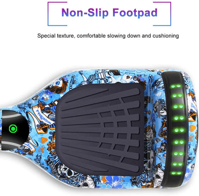 Hoverboard, UL2272 Certified, with Bluetooth and Colorful Lights Self Balancing Scooter - Skull