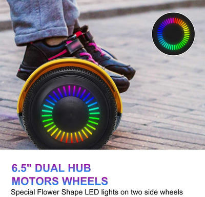 Hoverboard, UL2272 Certified, with Bluetooth and Colorful Lights Self Balancing Scooter ( Yellow+Grey)