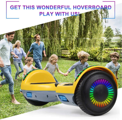 Hoverboard, UL2272 Certified, with Bluetooth and Colorful Lights Self Balancing Scooter ( Yellow+Grey)