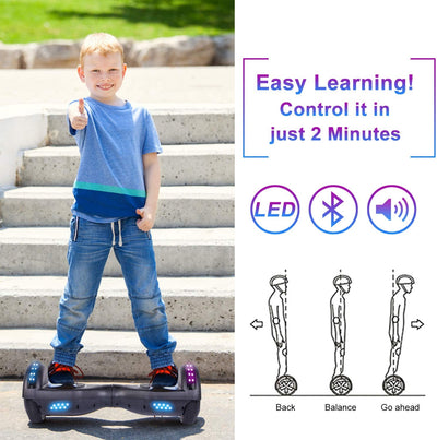 Hoverboard, UL2272 Certified, with Bluetooth and Colorful Lights Self Balancing Scooter