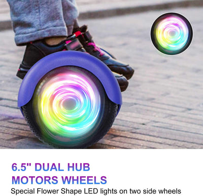 Hoverboard, UL2272 Certified, with Bluetooth and Colorful Lights Self Balancing Scooter - Blue