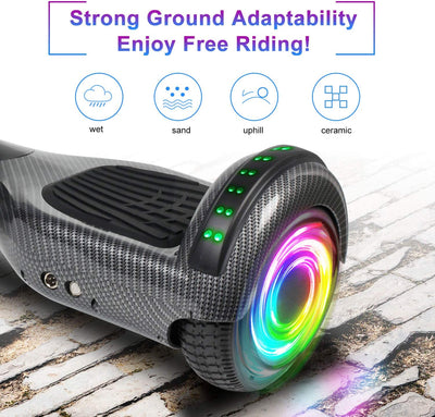 Hoverboard, UL2272 Certified, with Bluetooth and Colorful Lights Self Balancing Scooter (Carbon Black)