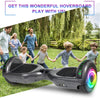 Hoverboard, UL2272 Certified, with Bluetooth and Colorful Lights Self Balancing Scooter (Carbon Black)