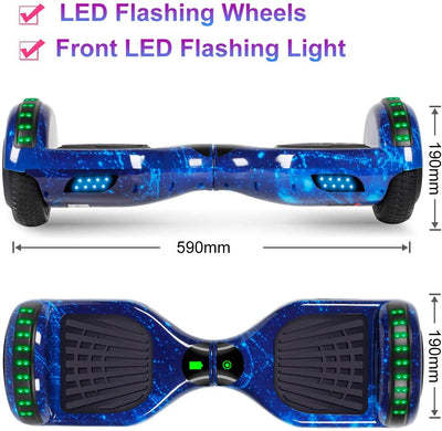 Hoverboard, UL2272 Certified, with Bluetooth and Colorful Lights Self Balancing Scooter - Galaxy blue