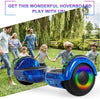 Hoverboard, UL2272 Certified, with Bluetooth and Colorful Lights Self Balancing Scooter - Galaxy blue