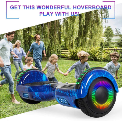 Hoverboard, UL2272 Certified, with Bluetooth and Colorful Lights Self Balancing Scooter - Galaxy blue