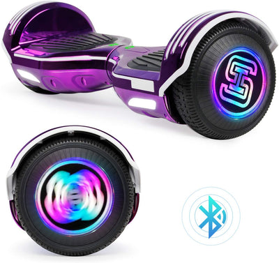 Hoverboard, UL2272 Certified, with Bluetooth and Colorful Lights Self Balancing Scooter - Grape purple