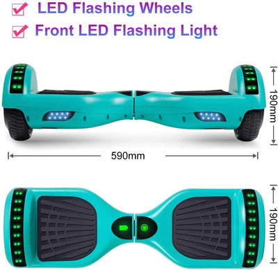 Hoverboard, UL2272 Certified, with Bluetooth and Colorful Lights Self Balancing Scooter - Green