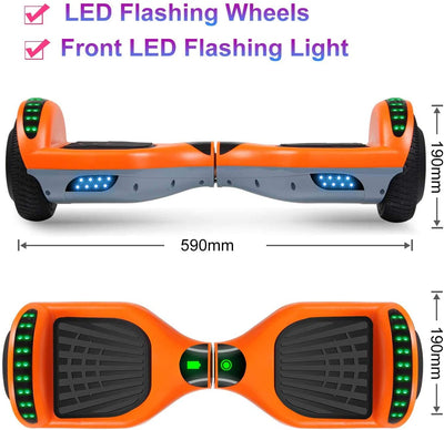 Hoverboard, UL2272 Certified, with Bluetooth and Colorful Lights Self Balancing Scooter - Orange+Grey