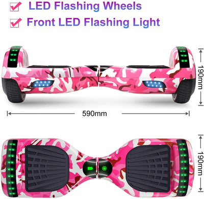 Hoverboard, UL2272 Certified, with Bluetooth and Colorful Lights Self Balancing Scooter -  Rose Camo