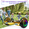 Hoverboard, UL2272 Certified, with Bluetooth and Colorful Lights Self Balancing Scooter - Shiny Gold