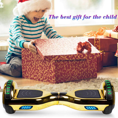 Hoverboard, UL2272 Certified, with Bluetooth and Colorful Lights Self Balancing Scooter - Shiny Gold