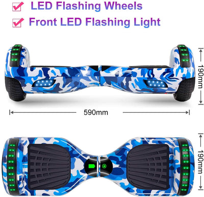 Hoverboard, UL2272 Certified, with Bluetooth and Colorful Lights Self Balancing Scooter - Sky Camo